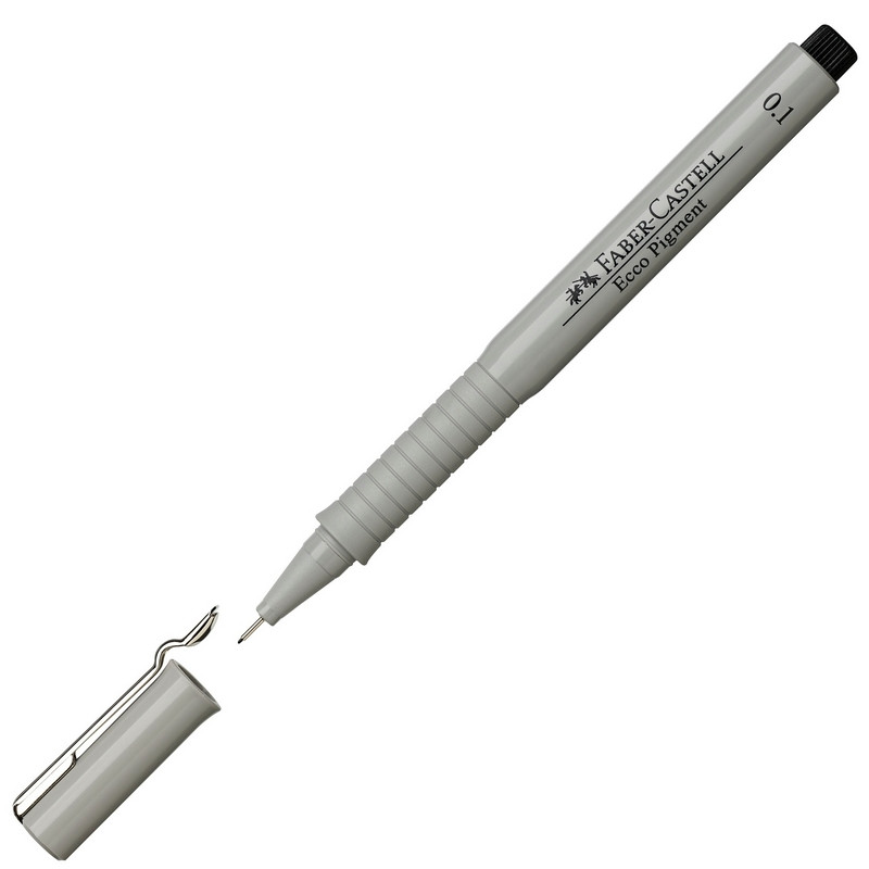 Ручки капиллярные FABER-CASTELL, НАБОР 4 шт., «Ecco Pigment», ЧЕРНЫЕ, линия 0.1/0.3/0.5/0.7 мм