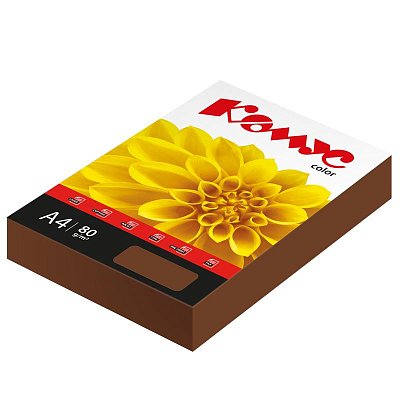 Бумага цветная Комус Color (шоколад интенсив), 80г, А4, 500 л. 
