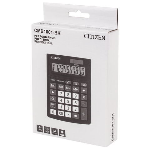 Калькулятор настольный CITIZEN BUSINESS LINE CMB1001BK, МАЛЫЙ (136×100 мм), 10 разрядов, двойное питание