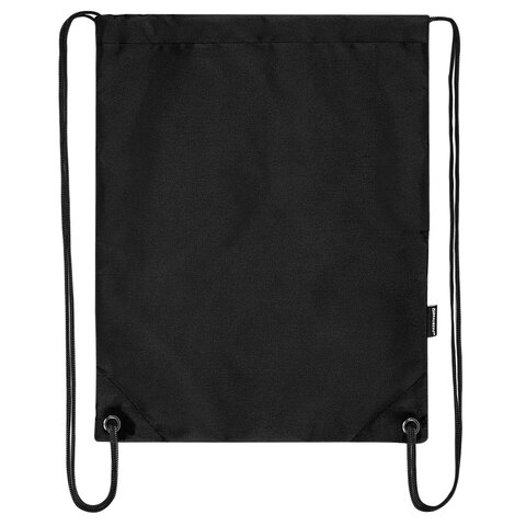 Мешок для обуви BRAUBERG плотный, карман на молнии, подкладка, 43×33 см, Total Black