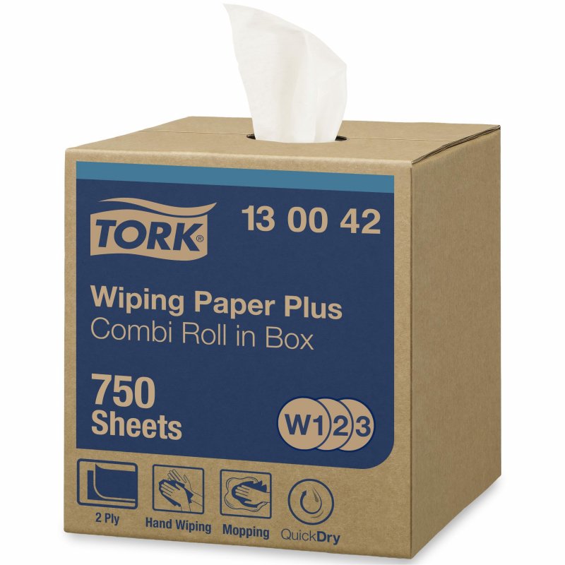 Протирочная бумага Tork 130042 W1/W2/W3 белая (255 метров в рулоне)