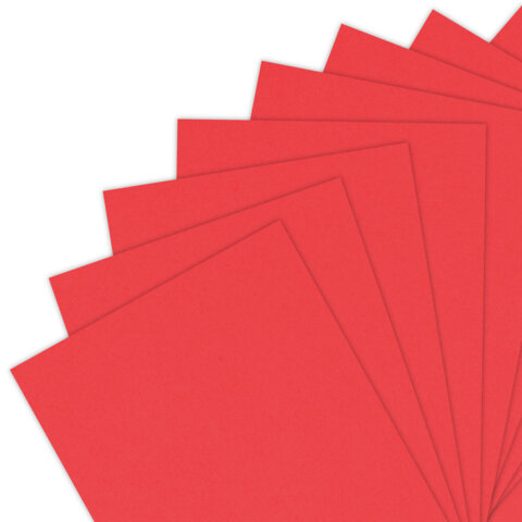 Бумага цветная ПЛОТНАЯ BRAUBERG, А4, 160 г/м2, 250 л., красная, интенсив, для печати, творчества