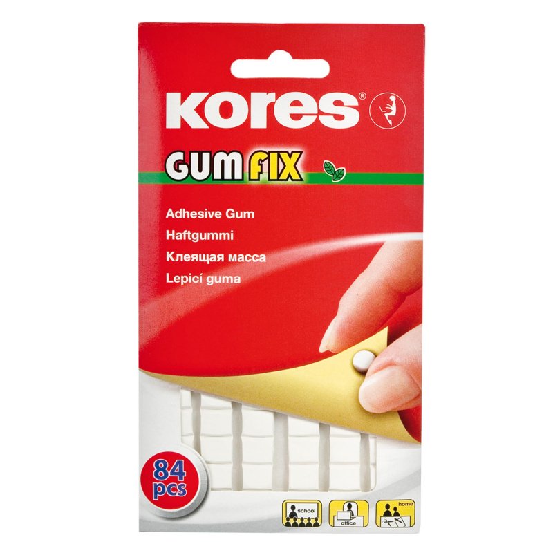 Клейкая лента Kores Gum Fix (белая, 84 шт/уп)