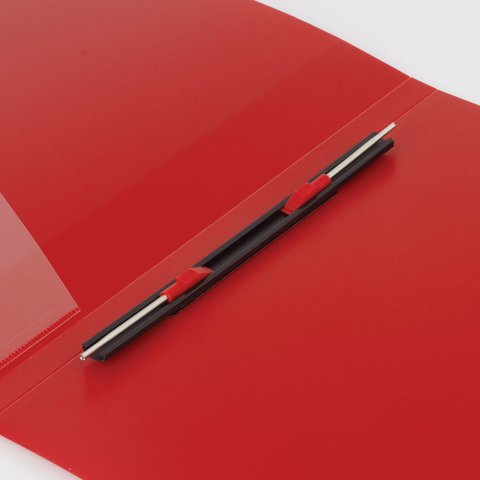 Папка с металлическим скоросшивателем и внутренним карманом BRAUBERG «Contract», красная, до 100 л., 0.7 мм