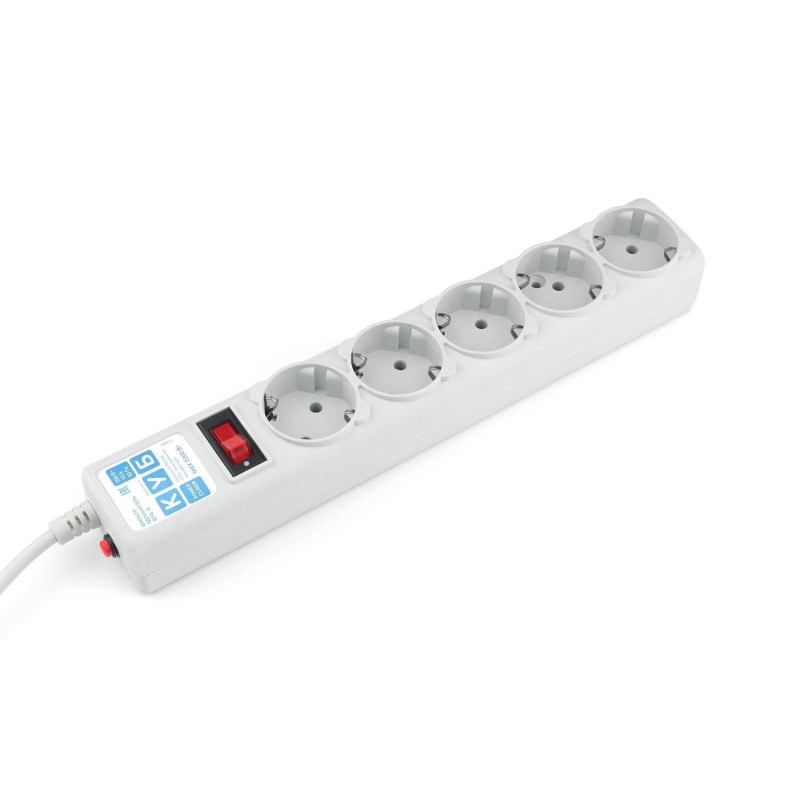 Сетевой фильтр Power Cube B 1.9 м 5 розеток (серый) 10А/2.2кВт(SPG-B-6)