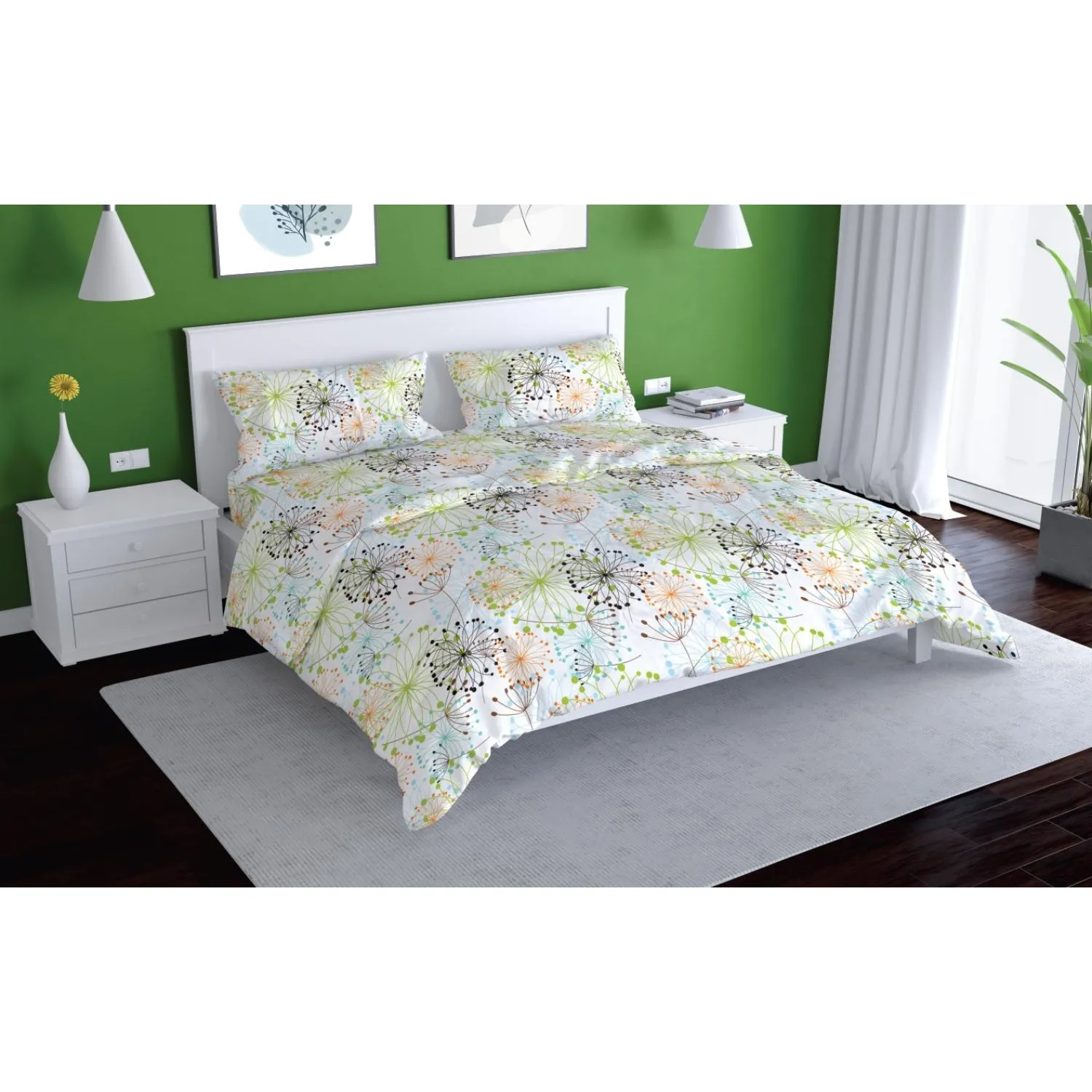 Постельное белье 2сп, Mesogeya набивн. бязь 120г/м2 (нав.70×70-2шт),28952