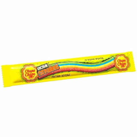 Мармелад жевательный CHUPA CHUPS (Чупа-Чупс) «Кислый страйпс» с фруктовым вкусом10.5 г
