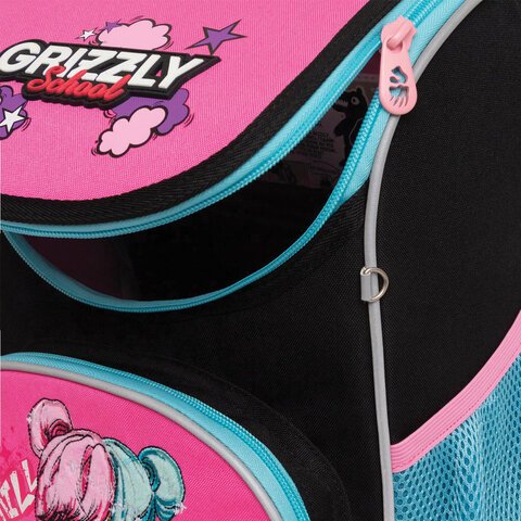 Ранец GRIZZLY анатомическая спинка, с мешком для обуви, для девочек, LIKE, 33×25х13 см
