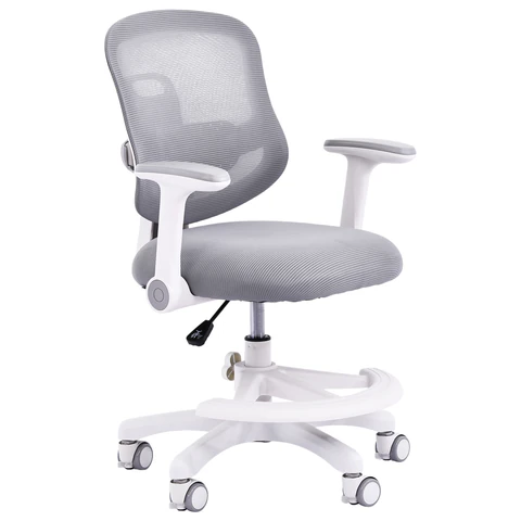 превью Кресло детское с подставкой для ног BRABIX KIDS «MG-215», сетка/ткань TW, серое