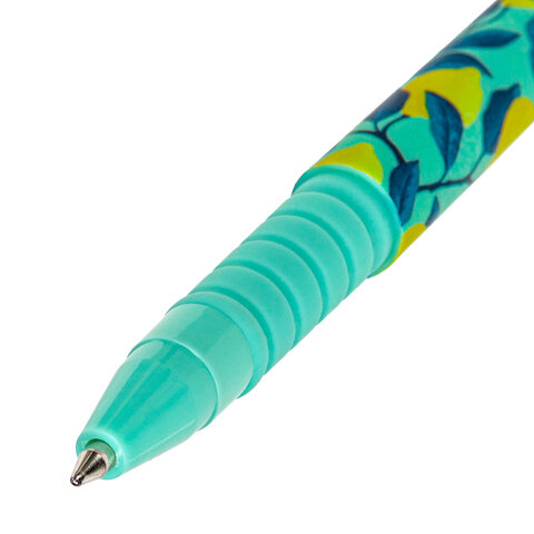 Ручка шариковая BRAUBERG SOFT TOUCH GRIP «CITRUS», СИНЯЯ, мягкое покрытие, узел 0.7 мм