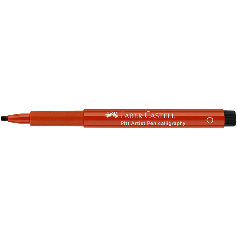 превью Ручка капиллярная Faber-Castell «Pitt Artist Pen Calligraphy» цвет 188 сангина, С=2.5мм, пишущий узел каллиграфический