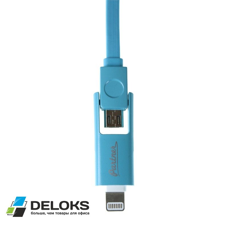 превью Кабель плоский micro USB 2.0 Apple 8 pin 1 м