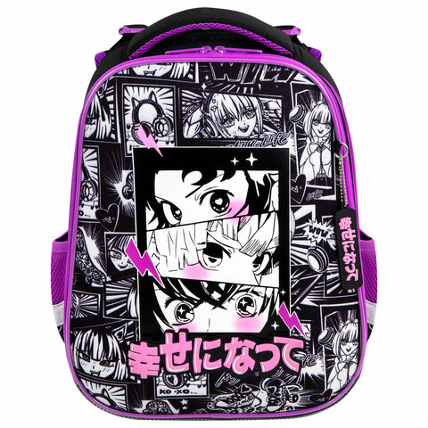 Ранец BRAUBERG PREMIUM, 2 отделения, с брелоком, «Anime movie», 38×29х16 см