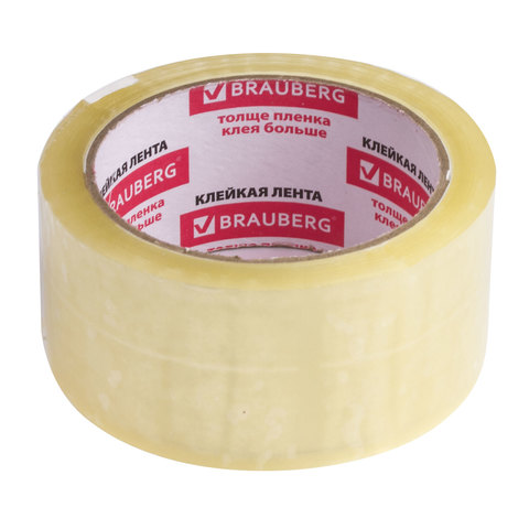 Клейкие ленты 48 мм х 60 м, упаковочные, BRAUBERG, комплект 6 шт., прозрачные