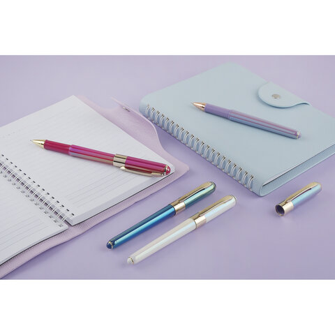 Ручка шариковая BRUNO VISCONTI MONACO PEARL, СИНЯЯ, пурпурный корпус, линия 0.4 мм, 2