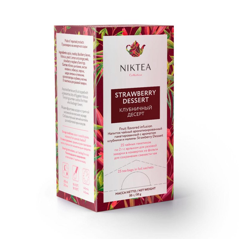 Чай Niktea Strawberry Dessert фруктовый 25 пакетиков арт. 1147733 ...