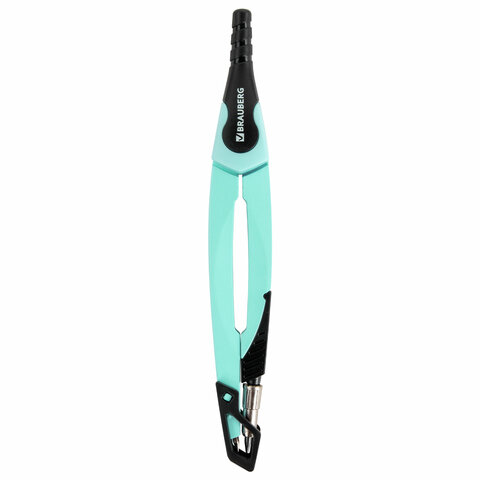 Готовальня BRAUBERG ULTRA, 4 предмета: циркуль 135 мм, запасной грифель, насадка, мятный цвет