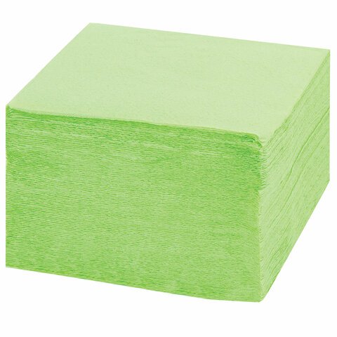 Салфетки бумажные 100 шт., 24×24 см, LAIMA/ЛАЙМА, зелёные (пастельный цвет), 100% целлюлоза