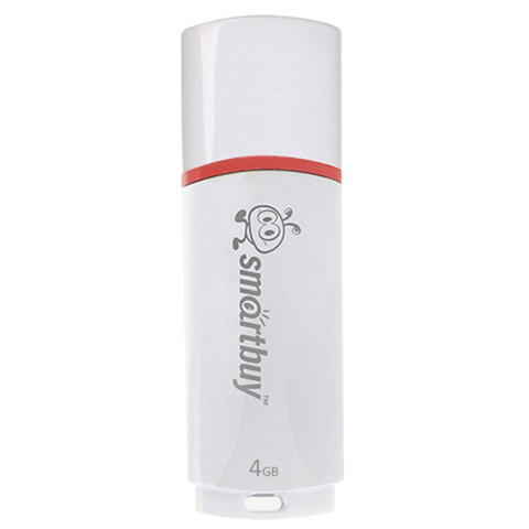 превью Флэш-диск 4 GB, SMARTBUY Crown, USB 2.0, белый