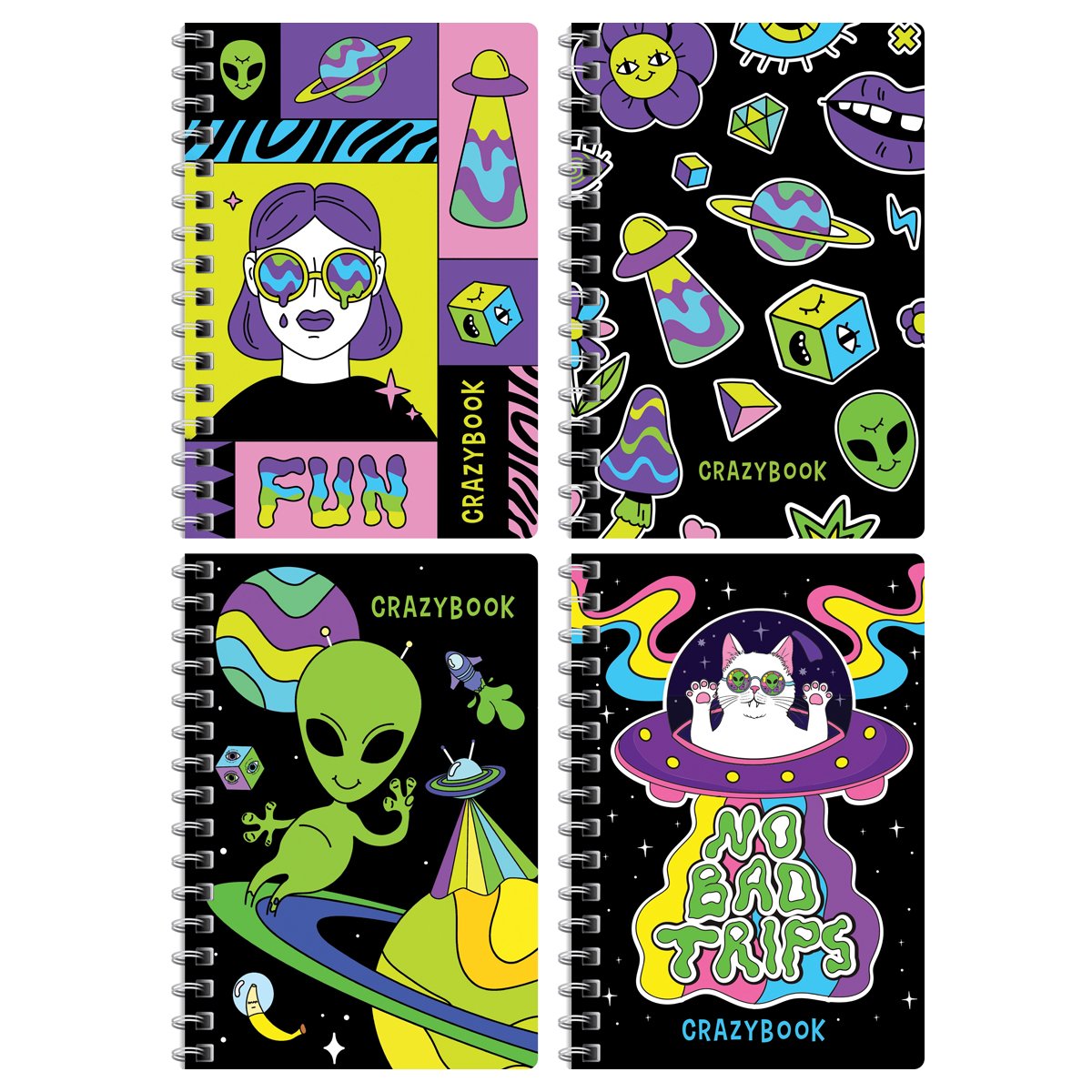 превью Записная книжка А6, 80л. на гребне BG «Crazy neon»