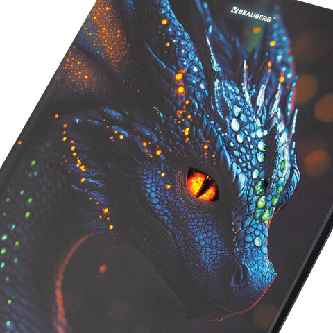 Дневник 5-11 класс 48 л., твердый, BRAUBERG, выборочный лак, с подсказом, «Dragon»