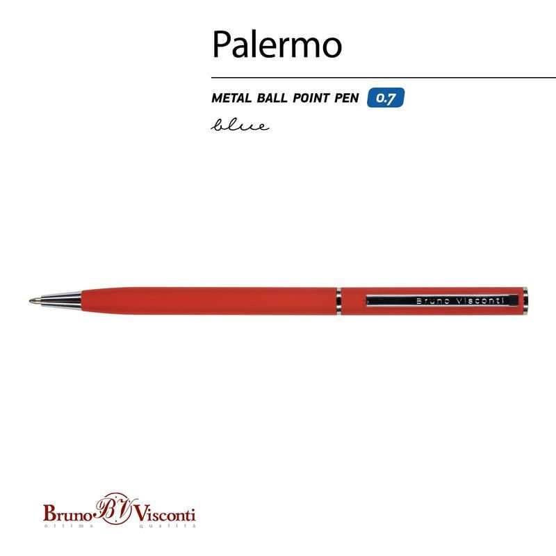 Ручка шариковая автоматическая Bruno Visconti Palermo цвет чернил синий цвет корпуса красный (толщина линии 0.5 мм)
