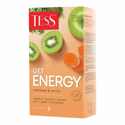 превью Чай Tess Get Energy recharge&revive улун 20 пакетиков