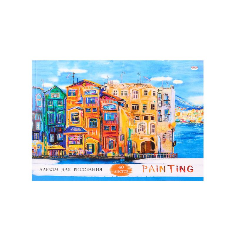 превью Альбом для рисования 40л А4 склейка РИСУНОК ГОРОДА, КБС, мел. обл.40-1540