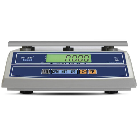 Весы фасовочные MERCURY M-ER 326F-15.2 LCD (0.08-15 кг), дискретность 2 г, платформа 255×210 мм, без стойки