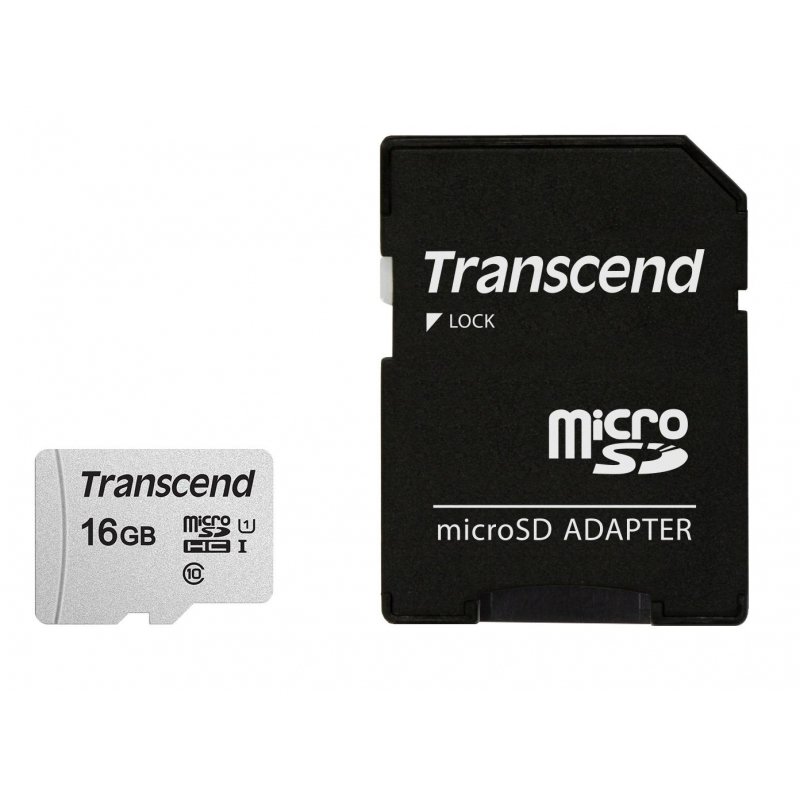 Карта памяти Transcend micro SDHC 16 Gb Class 10 (TS16GUSD300S-A)