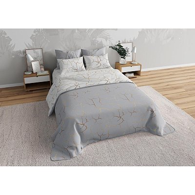 Постельное белье 1.5сп перкаль набивной (нав.70×70 2шт. ), Кракле вид 3