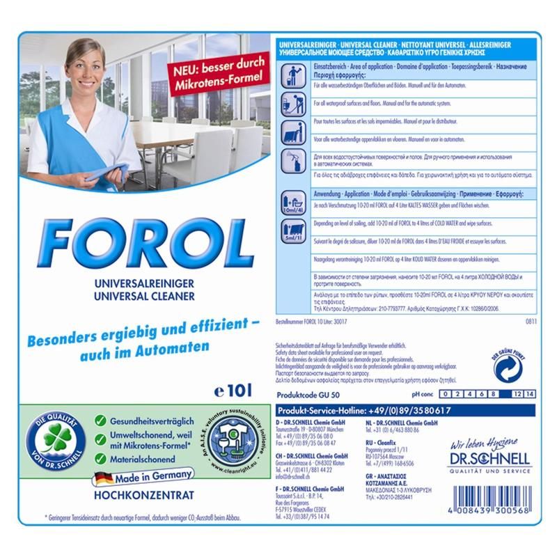 Универсальное чистящее средство Dr. Schnell Forol жидкость 10 л