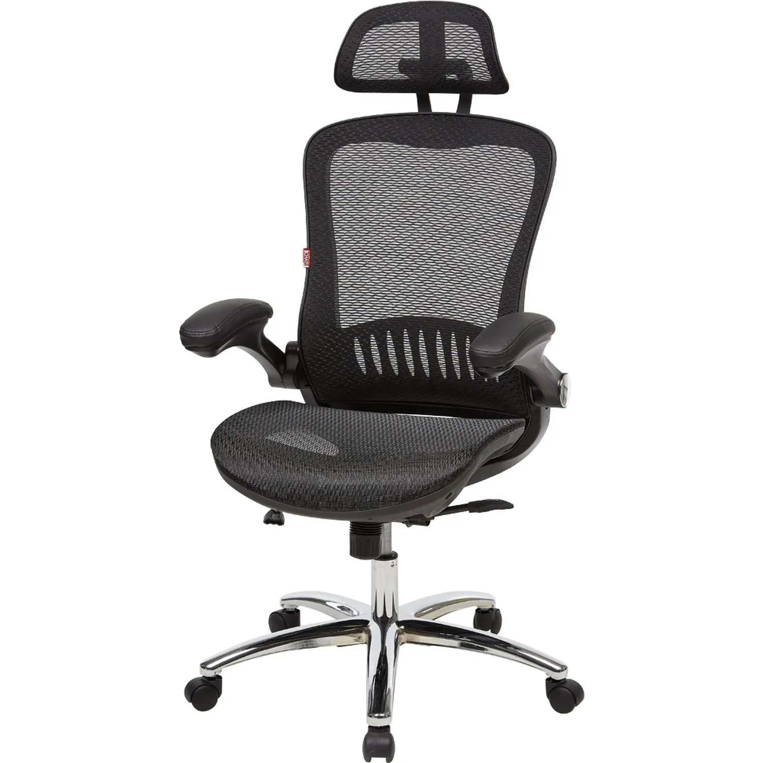 Кресло для руководителя эргономичное Комус Мебель (Easy Chair) 552 чёрное (сетка, металл хромированный)
