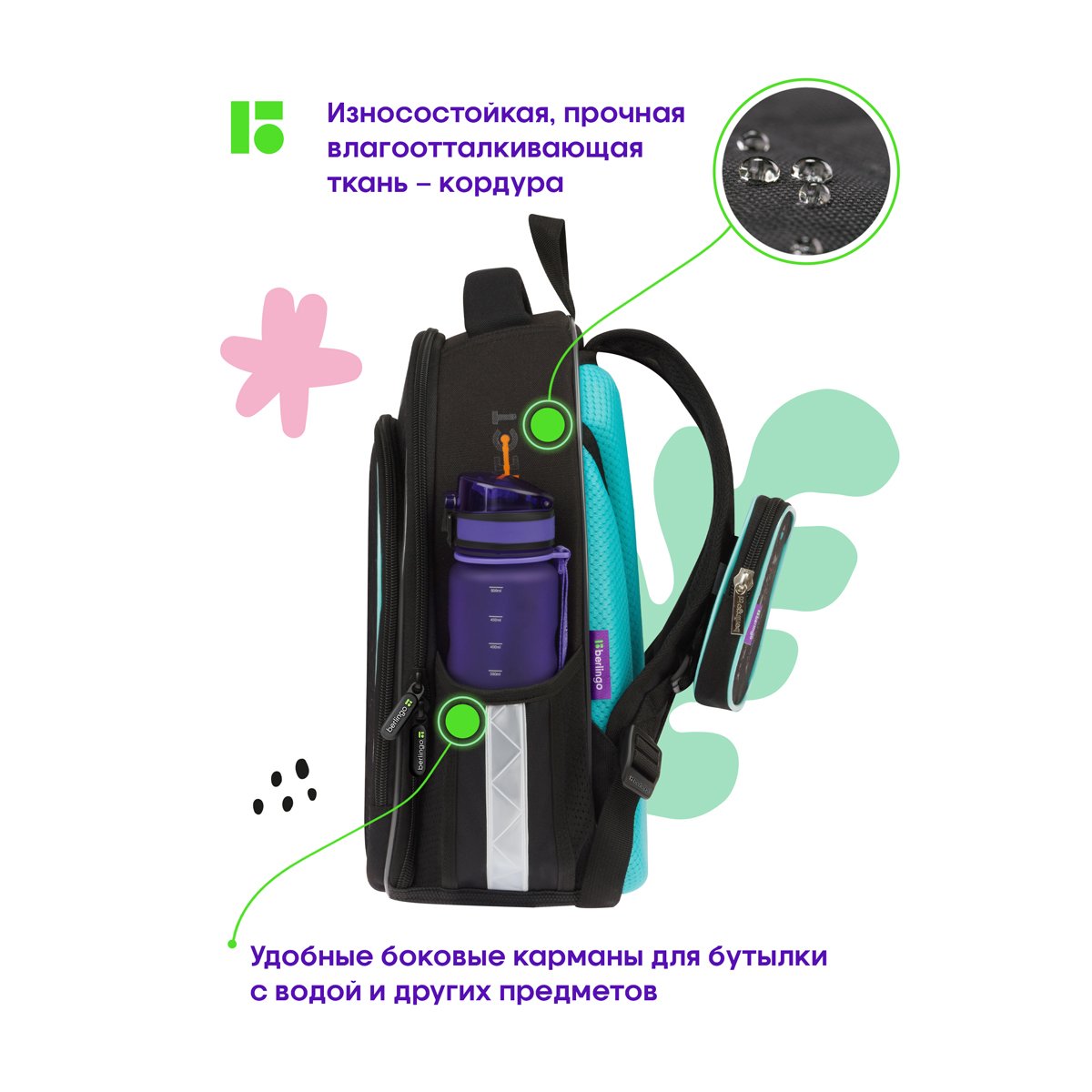Ранец Berlingo Expert Plus «Robotics gaming» 38×29×15см, 2 отделения, 2 кармана, анатомическая спинка