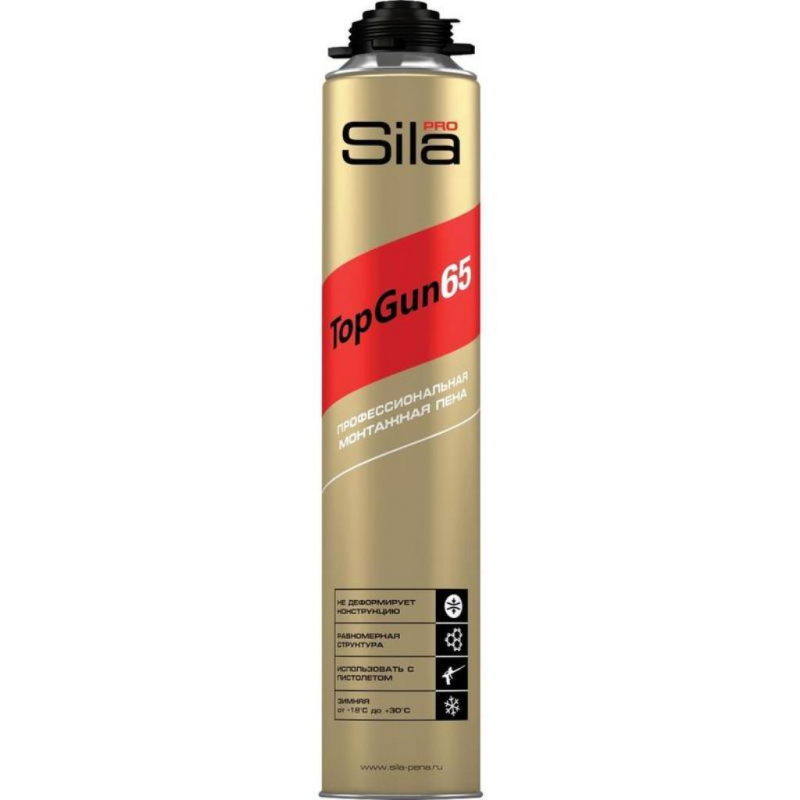 превью Пена монтажная профессиональная Sila Pro TopGun 65 зимняя, 875мл (SPTG65w)