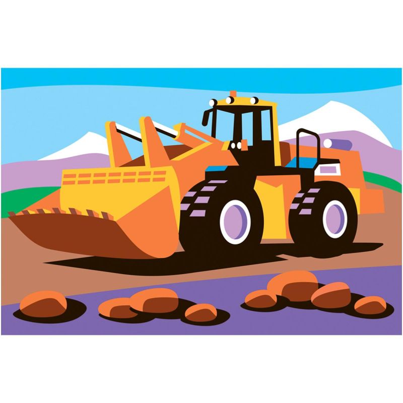 Картина по номерам для малышей ТРАНСПОРТ Силовой трактор набор Ркн-106