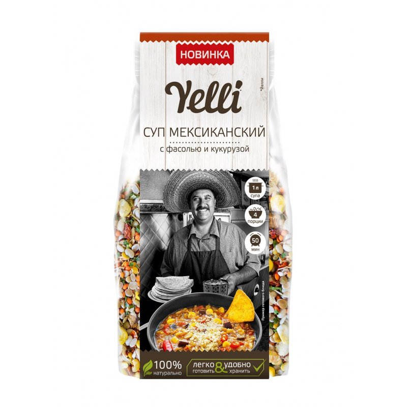 превью Суп Yelli Мексиканский с фасолью и кукурузой 120 г