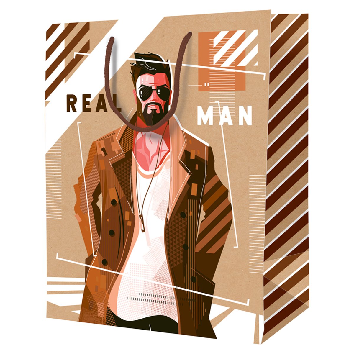превью Пакет подарочный 18×23×10см ArtSpace «Real man», крафт