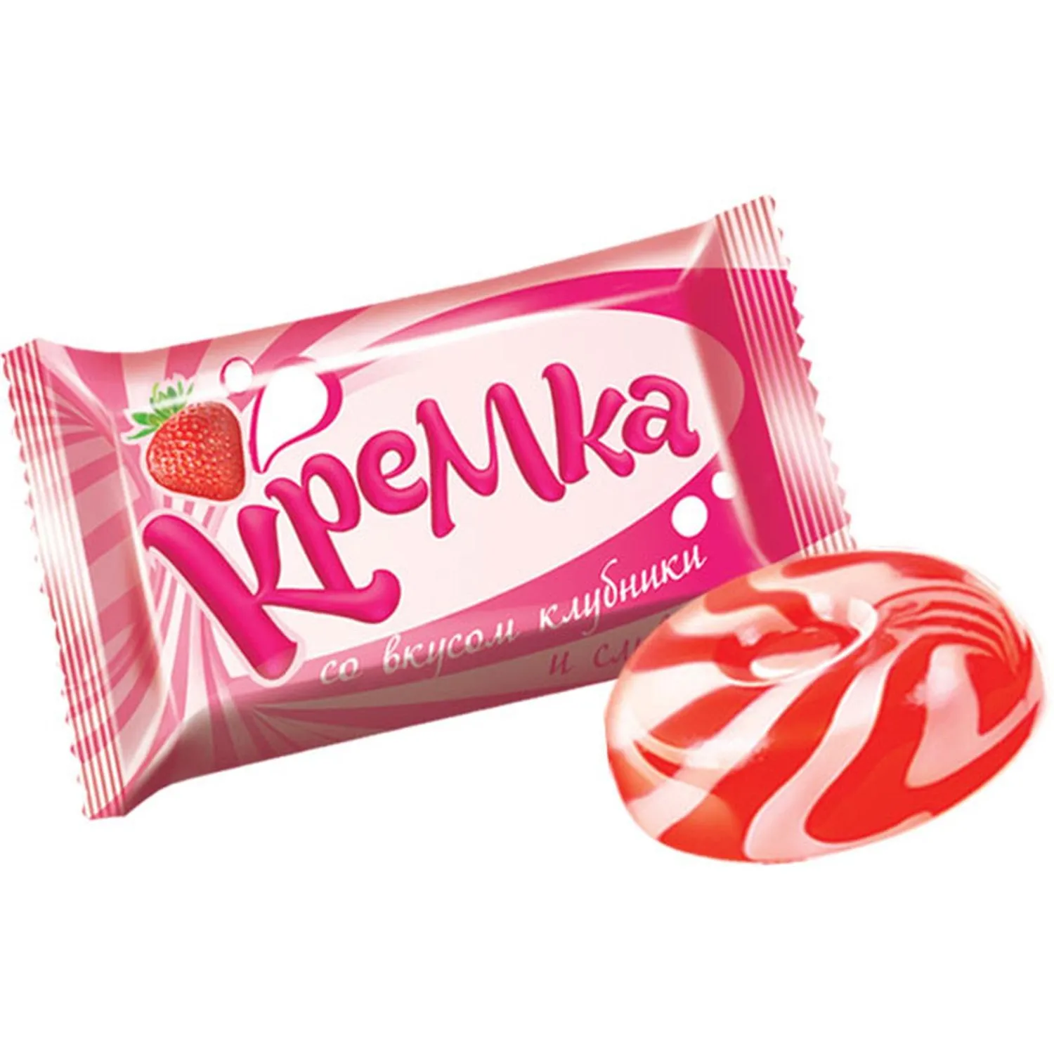 превью Карамель Кремка со вкусом клубники и сливок, 1кг РНК660