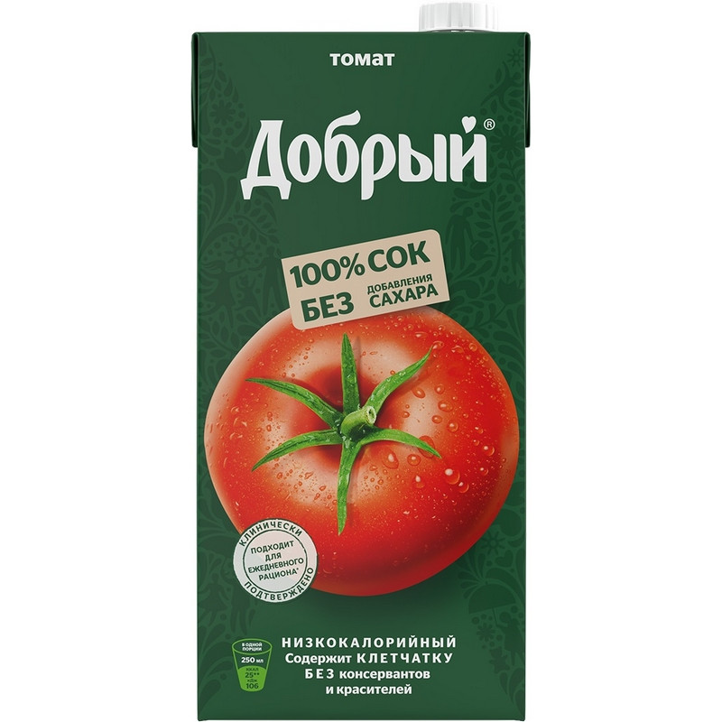 Сок Добрый томатный 2 л арт. 1083705 - купить в Москве оптом и в ...