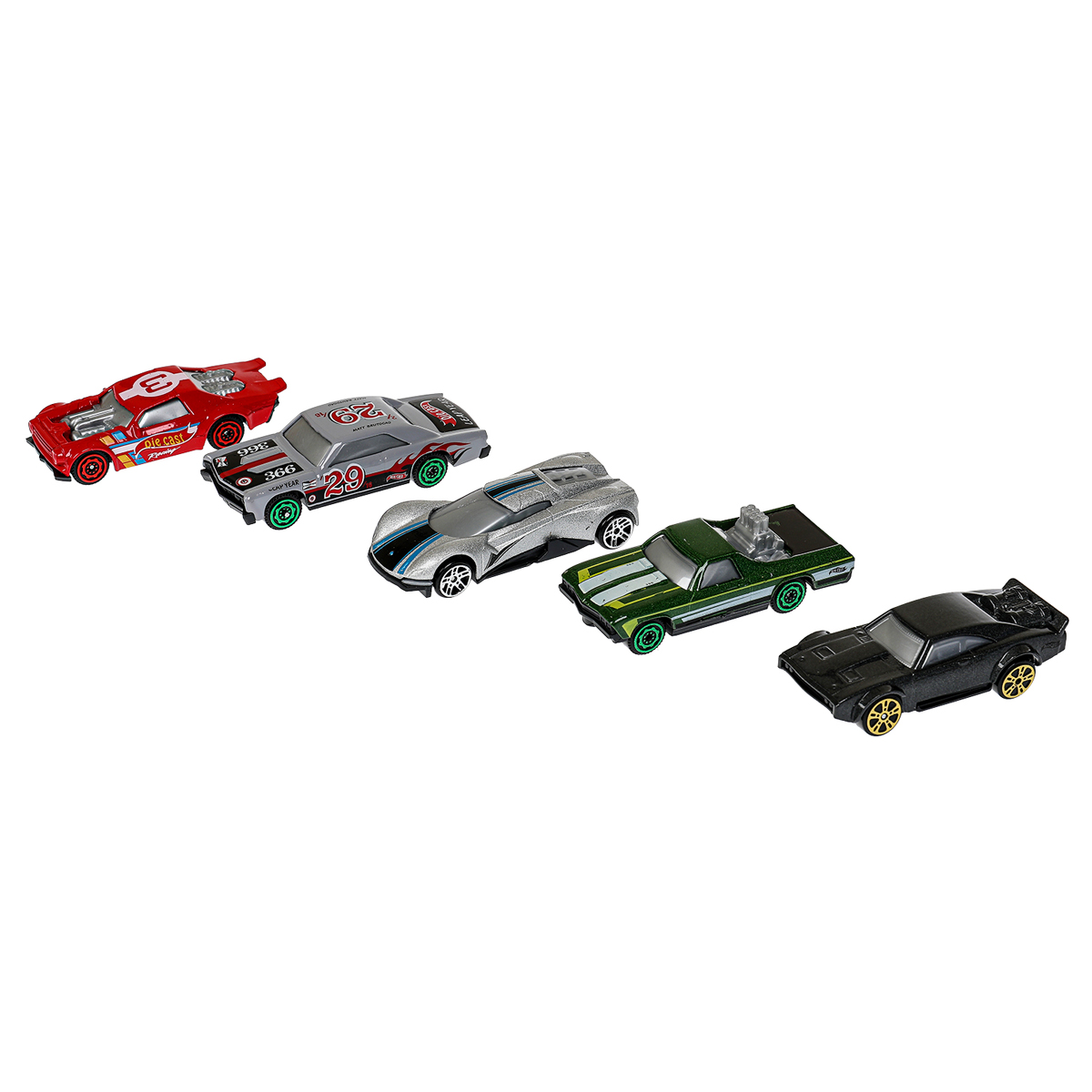 Набор игрушечных машин Технопарк «Гоночные машины. Road racing», 5шт., металл., 7.5см