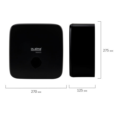 Диспенсер для полотенец LAIMA PROFESSIONAL PREMIUM BLACK (Система H3), V-сложения, черный, ABS-пластик