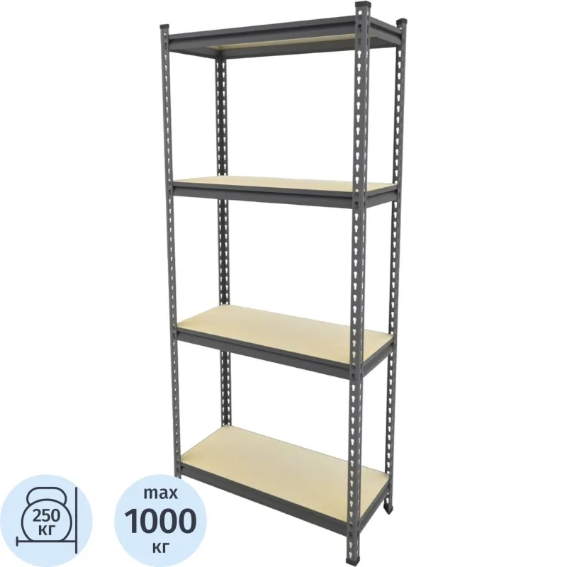 Стеллаж металлический Everest Beamy Simple (4 полки, 600х300х1800 мм)
