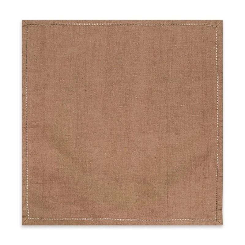 превью Салфетка 45×45 полулен гладкокрашенный ажур 150г/м2, коричневый