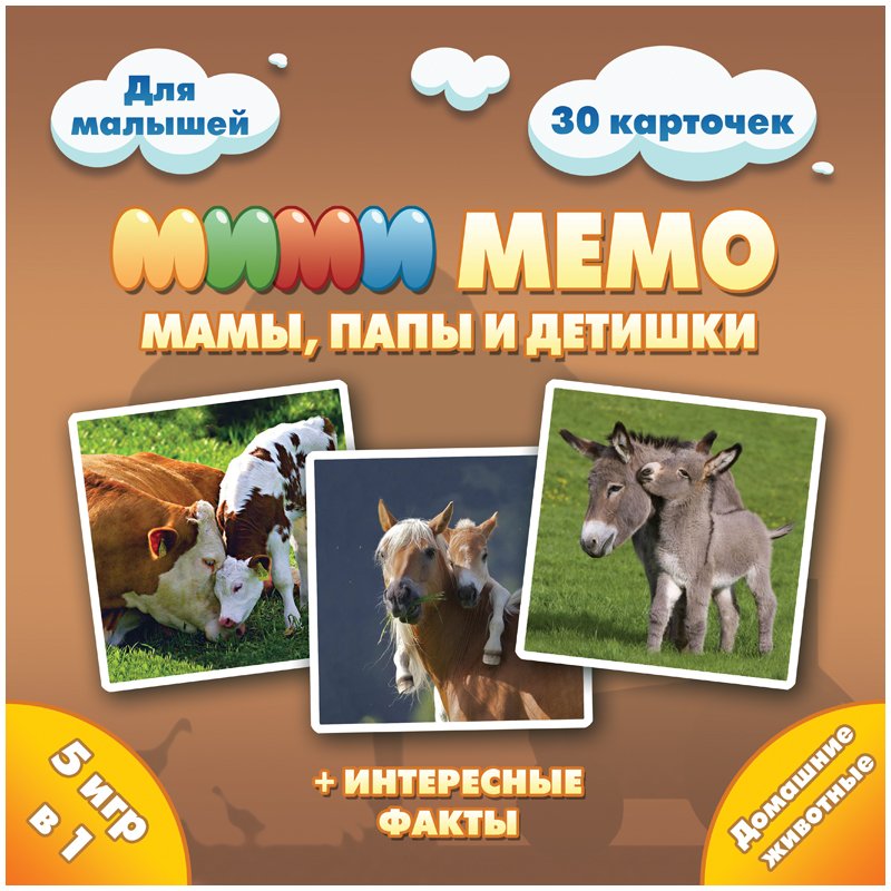 превью Игра настольная Нескучные игры «Ми-Ми-Мемо. Домашние животные»