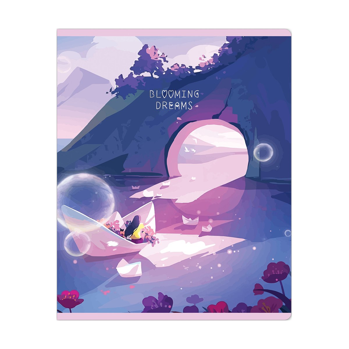 Тетрадь 48л., клетка MESHU «Blooming dreams», софт-тач ламинация, тиснение фольгой