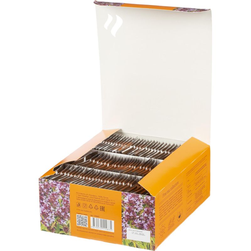 Чай Деловой Стандарт Pure thyme черн. с чабрецом 100 пакx2гр