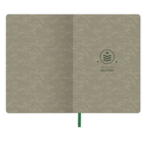 Блокнот А5 (143×210 мм), BRAUBERG VISTA «Military», под кожу, гибкий, 80 л. 