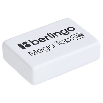 Ластик Berlingo «Mega Top», прямоугольный, натуральный каучук, 26×18×8мм