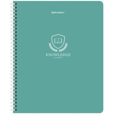 Тетради ДЭК А5 48 л. КОМПЛЕКТ 4 шт., BRAUBERG, гребень, клетка, матовая ламинация, «Knowledge»